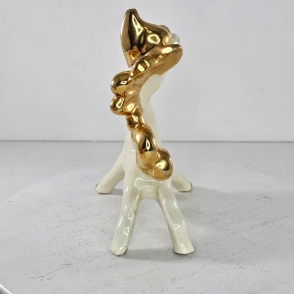 Vintage 1950s Gold & White Donkey Figurine Whimsical Silly - Picture 5 of 8